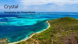  Presentation with drone - Audience pleasing PPT theme consisting of caribbean sea in st vincent backdrop and a  colored foreground