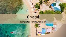  Presentation with tropical top view summer botanical - Presentation theme enhanced with caribbean sea in st vincent background and a  colored foreground