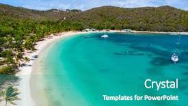  Presentation with tropical top view summer botanical - Beautiful presentation theme featuring caribbean sea in st vincent backdrop and a teal colored foreground
