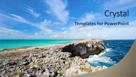  Presentation with sea glass - Colorful slides enhanced with caribbean sea meets atlantic ocean backdrop and a light blue colored foreground