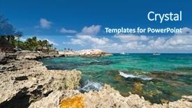  Presentation with caribbean - Presentation design with caribbean sea of mexico background and a ocean colored foreground