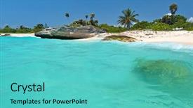  Presentation with caribbean - Colorful slide deck enhanced with caribbean sea scenery in playa backdrop and a teal colored foreground