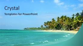  Presentation with caribbean - Audience pleasing presentation consisting of caribbean sea backdrop and a light blue colored foreground