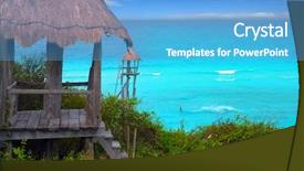  Presentation with turquoise - Colorful slide set enhanced with caribbean zip line tyrolean turquoise backdrop and a  colored foreground