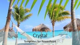  Presentation with palm beach - Presentation theme having lubeck in region schleswig-holstein germany hanseatic city old town water reflection background and a ocean colored foreground