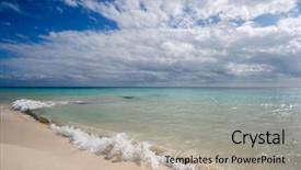  Presentation with caribbean - Colorful theme enhanced with caribean - beautiful beach and waves backdrop and a  colored foreground