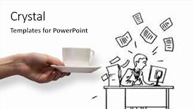  Presentation with challenge - PPT theme consisting of caricature - hand drawing image of businessman background and a white colored foreground