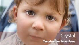  Presentation with baby girl - Slide deck having caricature of a baby girl background and a coral colored foreground