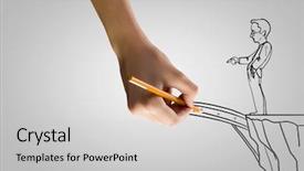  Presentation with gap - Slides with caricature of man and bridge background and a light gray colored foreground