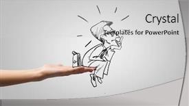  Presentation with industri palm oil - Presentation with caricature of thoughtful businessman sitting background and a light gray colored foreground