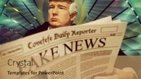  Presentation with trump - Slide deck with caricature-of-united-states-president background and a coral colored foreground