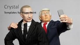  Presentation with trump - Cool new slides with caricatures-of-us-president-donald backdrop and a light gray colored foreground