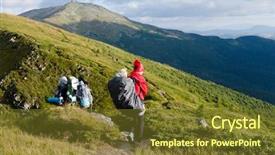  Presentation with happy baby - Theme with carier path - young happy mother hold little background and a tawny brown colored foreground