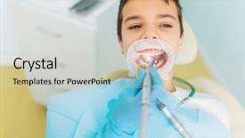  Presentation with dentistry - Presentation theme with caries removal procedure pediatric dentistry background and a light gray colored foreground
