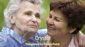  Presentation with elderly woman in nursing - Presentation with caring aging parent - elderly woman with her daughter background and a tawny brown colored foreground