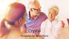  Presentation with family health - Cool new slides with caring aging parent - medicine support family health care backdrop and a coral colored foreground