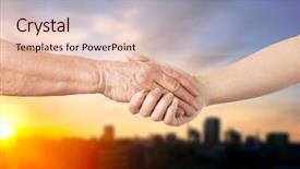  Presentation with young generation - Presentation theme having caring aging parent - people old age and generation background and a lemonade colored foreground