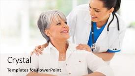  Presentation with caring - Amazing presentation theme having caring doctor with senior patient backdrop and a lemonade colored foreground