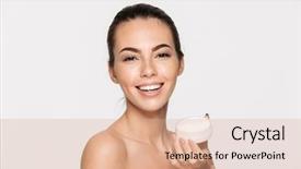  Presentation with caring hands - Beautiful slide deck featuring caring hands - beauty portrait of a smiling backdrop and a coral colored foreground