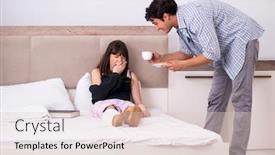  Presentation with caring - Theme with caring husband looking after his injured wife background and a lemonade colored foreground