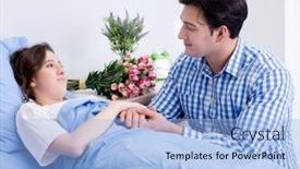  Presentation with caring - Presentation theme enhanced with caring-loving-husband-visiting-pregnant background and a light blue colored foreground