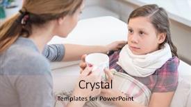  Presentation with caring - Presentation enhanced with caring mother cures a young background and a lemonade colored foreground