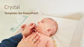  Presentation with caring - PPT theme enhanced with caring-mother-gives-her-baby background and a lemonade colored foreground