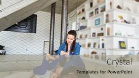  Presentation with caring - Presentation theme with caring-mother-helping-son background and a light gray colored foreground