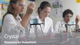  Presentation with caring - Slide deck consisting of caring out experiments in chemistry background and a gray colored foreground