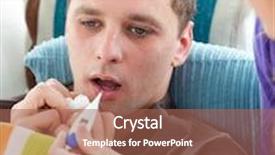  Presentation with caring - Colorful PPT layouts enhanced with caring teen woman check the temperature of her sick boyfriend with a thermometer against white background backdrop and a coral colored foreground