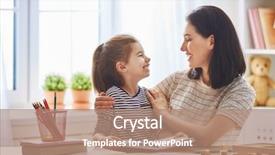  Presentation with daughter - Slide set consisting of carins - pretty young mother and her background and a coral colored foreground