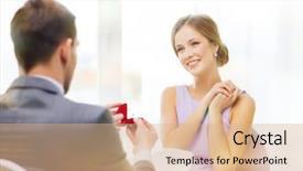  Presentation with holiday - PPT theme consisting of carins - restaurant couple and holiday concept background and a coral colored foreground