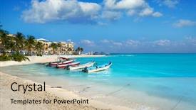  Presentation with maya - Cool new slides with carmen beach in riviera maya backdrop and a soft green colored foreground