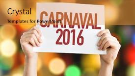  Presentation with carnaval - Beautiful PPT theme featuring carnaval 2016 placard with bokeh backdrop and a gold colored foreground