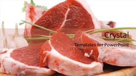  Presentation with butchery - PPT layouts with carne - butchery fresh raw beef lamb background and a red colored foreground