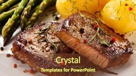  Presentation with flame nutrition beef steaks - Cool new theme with carne - grilled beef steaks and asparagus backdrop and a tawny brown colored foreground