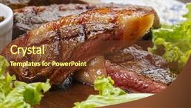 Presentation with grilled - PPT layouts with carne - grilled picanha traditional brazilian cut background and a  colored foreground