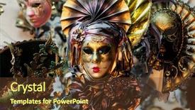  Presentation with masks - Colorful PPT theme enhanced with carnevale masks on sale at a market in venice italy the masks are popular tourist souvenirs backdrop and a tawny brown colored foreground