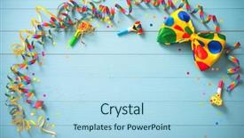  Presentation with birthday party - Audience pleasing PPT layouts consisting of carnival background with party backdrop and a light blue colored foreground