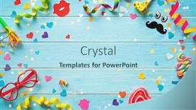  Presentation with birthday party - Slide set consisting of carnival-birthday-or-party-background background and a light blue colored foreground