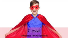  Presentation with hero mask - Theme enhanced with carnival childhood power gesture background and a  colored foreground