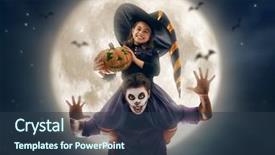  Presentation with night sky - PPT layouts with carnival costumes on night background and a tawny brown colored foreground