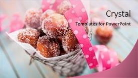  Presentation with sugar doodle - PPT theme having carnival food - finnish sugar donuts for vappu background and a lemonade colored foreground