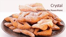  Presentation with deep - Slides having carnival food - isolated plate of deep fried background and a lemonade colored foreground