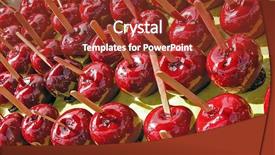  Presentation with red apple tree - Presentation theme featuring carnival food - lots of red toffee apples background and a tawny brown colored foreground