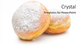  Presentation with donuts - PPT theme with carnival food - two sugary donuts background and a sky blue colored foreground