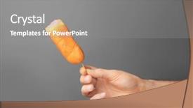  Presentation with corn dog - Presentation enhanced with carnival food - woman holding tasty corn dog background and a gray colored foreground