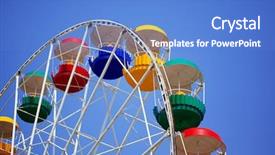  Presentation with carnival - Slides consisting of carnival fun - image of bright colored carousel background and a teal colored foreground