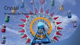  Presentation with ferris wheel - Beautiful presentation design featuring carnival game - ferris wheel 2 backdrop and a  colored foreground