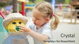  Presentation with holiday - Cool new presentation design with carnival game - small girl playing in some backdrop and a  colored foreground